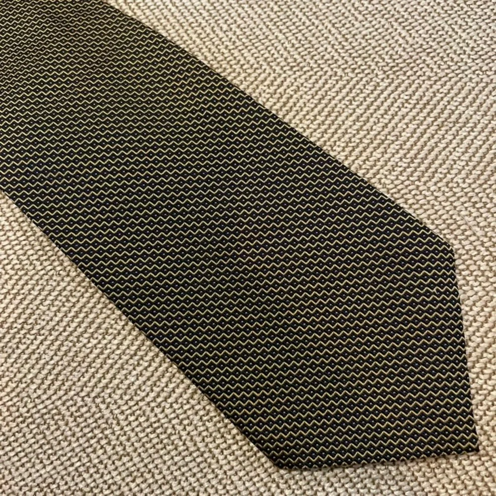 Lauren Ralph Lauren Necktie Mens Navy Blue Gold‎ Silk Geometric Tie Heritage